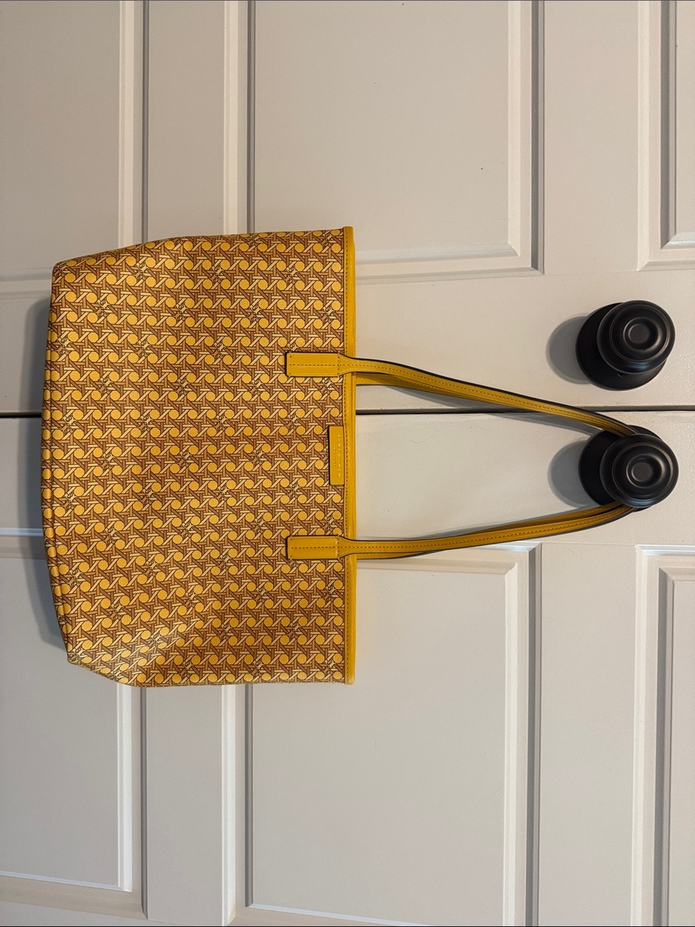 Tory Burch Yellow Patterned Tote